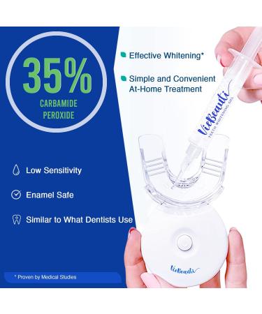 VieBeauti Teeth Whitening Kit - 5X LED Light with 35% Carbamide Peroxide Remineralizing Gel & Timer - Restore Your White Smile | Fast International Shipping - Buy Online on GoSupps.com