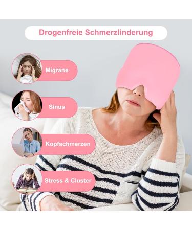 Reusable Migraine Mask - Cooling Pads for Headaches & Swollen Eyes | Cold Compression Therapy (Pink) - Buy Online on GoSupps.com
