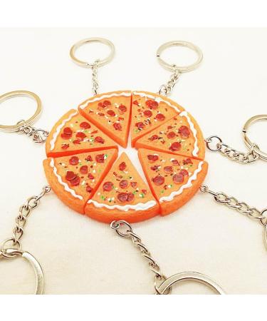 Oralgos Pizza Lover Necklace & Keychain Set - Fashionable Resin Pendant for Food Enthusiasts | Perfect Gift for Pizza Lovers - Buy Online on GoSupps.com