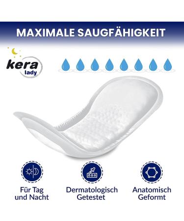 KERA Incontinence Inserts for Women - Extra Strong Maxi Suction & Hygiene - Discreet Night Use (3 Packs of 16) for Medium to Strong Bladder Weakness - Buy Online on GoSupps.com