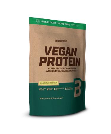 Biotechusa vegan protein |Shake on rice and pea base with superfoods and amino acids |Sugar lactose and gluten-free 500 g banana banana 500 g (1 Pack)