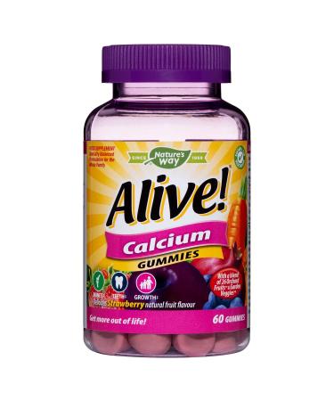 Alive! Calcium Gummies with Vitamin D3 | 60 Chewable Gummies | Specially Formulated for Adults and Children From 3 Years.
