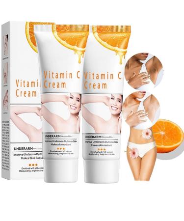 Cr me claircissante la vitamine C pour aisselles - Hydratante intense et affinante - Pour un teint clatant et uniforme