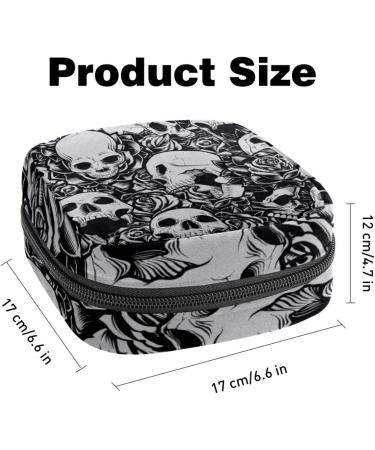 Shop Portable Women's Binding-Up Menstrual Cup Bags | Skull Rose Gray | Perfect for Teens & First Periods - Buy Online on GoSupps.com