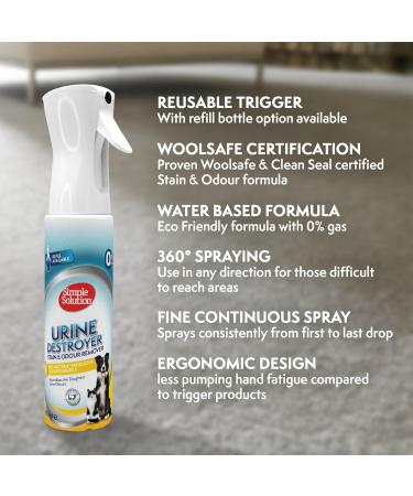Simple Solution Urine Destroyer Spray - 400ml | Advanced Stain & Odor Remover for Pets | International Shipping - Buy Online on GoSupps.com