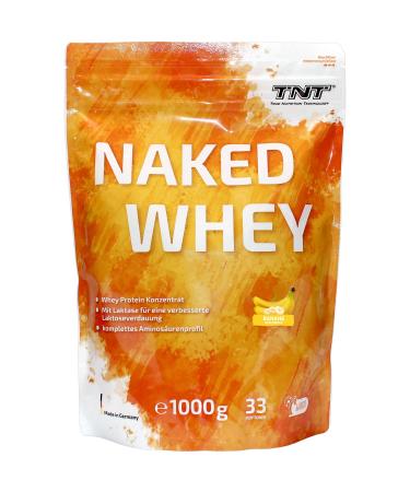 Tnt naked whey protein powder (1kg) protein powder with lactase for protein shake baking & cooking great solubility & delicious taste (banana) banana 1000g