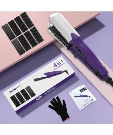 4-in-1 Janelove Hair Crimper & Volumizing Iron for Thin Fine Hair - Purple Gift for Women - Buy Online on GoSupps.com