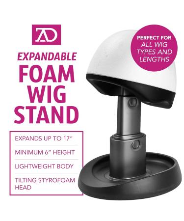 Wig Travel Case - 8-12 High Wig Box with Collapsible Stand - Dome Foam Head - Zipper Carrying Case for Safe Storage and Travel of Wigs (Denim Black) - Buy Online on GoSupps.com