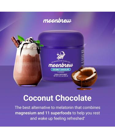MoonBrew Nighttime Magnesium Coconut Chocolate Mix Natural Sleep Aid Drink Mix for Adults - Calming Melatonin-Free Sleep Support Powder with Magnesium Glycinate L-Theanine Chamomile & Zinc - Buy Online on GoSupps.com