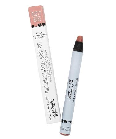 Beauty Made Easy: Vegan Moisturizing Lipstick - Glossy Nudes Dusty Rose | Plastic-Free Shea Butter Enriched - 6g - Buy Online on GoSupps.com