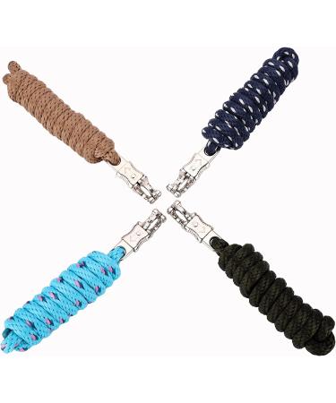 Merauno Lead Rope for Horse - Tie Rope in Various Stylish Designs Lead Rope Pony Donkey Goat with Panic Hook Black Blue Rose Gold Beige (Navy Blue Panic Hook) - Buy Online on GoSupps.com