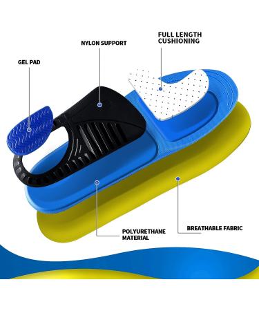 Orthotic Inserts for Flat Feet & Plantar Fasciitis Relief - Gel Insoles for Heel Pain - Yellow - Size M(Men 8.5-10/Women 9.5-11) - Buy Online on GoSupps.com
