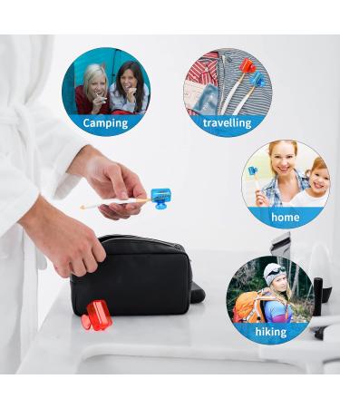 Hooqict 4 Pack Travel Toothbrush Head Covers - Portable Protector Caps for Electric and Manual Toothbrushes - Ideal for Travelling, Camping, Home, School - Blue, Red, Green, Transparent - Buy Online on GoSupps.com