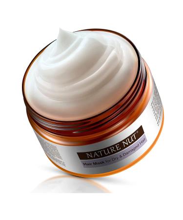 Nature Nut Hair Mask for Dry Damaged Hair - Hypoallergenic Deep Conditioner Moisturizing Repair Treatment Masque with Five Nut Hydrating Formula (8.45 FL OZ)