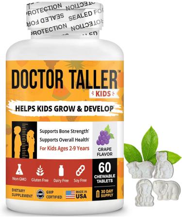 Doctor Taller Kids by NuBest - Grape Flavor, 60 Vegan Chewable Tablets for Kids Ages 2-9 | Multivitamins & Multiminerals for Healthy Growth - 1 Month Supply - Buy Online on GoSupps.com