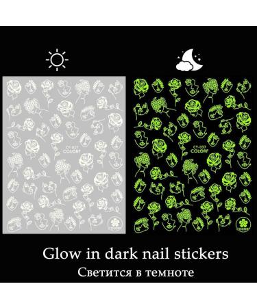 Nail Art Decoration Slider DIY Nails Decals Face Abtract Luminous 3D Nail Sticker Flower Design(CY-039) - Buy Online on GoSupps.com