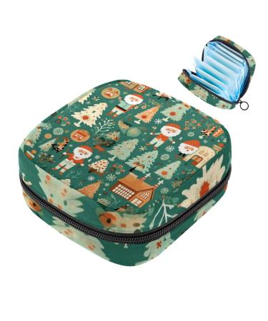 Muooum menstrualpolster bag zip ladies taming bag tampons collect bags for women girls (christmas candy rod pattern) color 7 1 count (pack of 1)