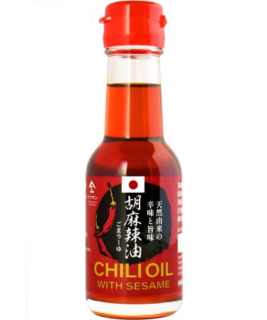 Chili Oil Traditionally Squeezed in Japan, No Additives, 160 Years History, Artisanal Sesame Layu 3.5OZ(100G), Made in Japan,Sold by Japanese company YAMASAN