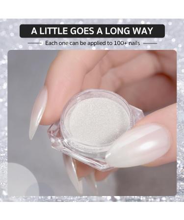 GAOY Chrome Nail Powder - Mirror Effect Pearlescent Glitter Pigment for Stunning Mermaid Aurora Nail Art - Pearl White - Buy Online on GoSupps.com