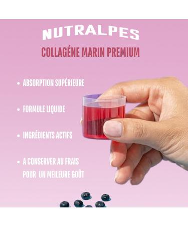 Nutralpes Hydrolyzed Marine Collagen Liquid 12500mg | Glow - Radiance | Hyaluronic Acid Retinol Vitamin C Vitamin D3 | Anti-Aging | Hydrated Skin Hair Nails | 500ml | Berry Flavors. - Buy Online on GoSupps.com