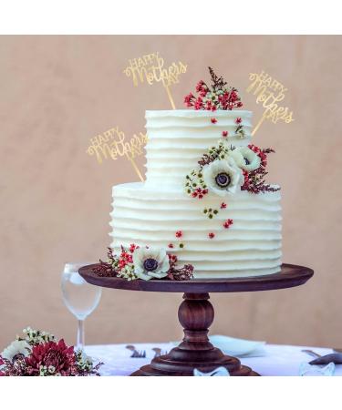 6pcs Happy Mother's Day Cake Topper Gold Acrylic Mothers Day Cupcake Topper Cake Picks Cupcake Toppers for Mothers Day Birthday Party Decoration Supplies - Buy Online on GoSupps.com