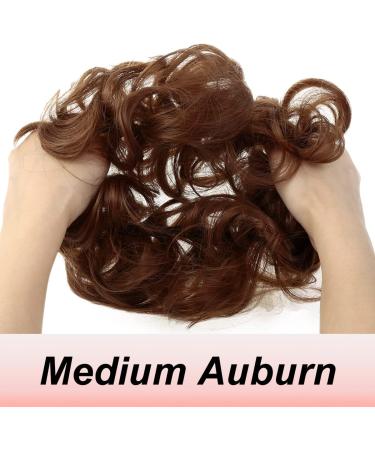JJstar Messy Hair Bun Curly Wavy Hair Scrunchie - Medium Auburn Chignon for Women & Girls - Buy Online on GoSupps.com