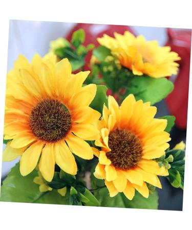 Zerodeko 2pcs 4 Artificial Sunflower Bouquet Simulation Flower Premium Material Yellow Sunflowers Decor Silk Sunflowers Artificial Flower Bouquet Fake Sunflower Props - Buy Online on GoSupps.com