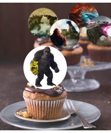 Pre-Cut Godzilla x Kong 2A Edible Stand up Wafer Paper Cupcake Toppers Cake Decorations Birthday Party (12) - Buy Online on GoSupps.com