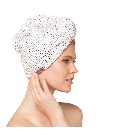 Kitsch Microfiber Hair Towel Wrap - Super Absorbent & Ultra Soft Hair Turban for Drying Wet Hair - Easy Twist Hair Towel - After Spa Hair Towel in Micro Dot Design - Buy Online on GoSupps.com
