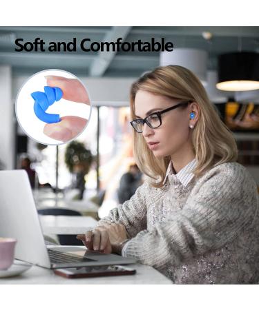 Tonmom Reusable Silicone Ear Plugs - 12 Pairs for Sleeping, Swimming, Concerts - 32dB Noise Reduction - Waterproof - Ideal for Study, Snoring, Work, and Airplanes (Blue) - Buy Online on GoSupps.com