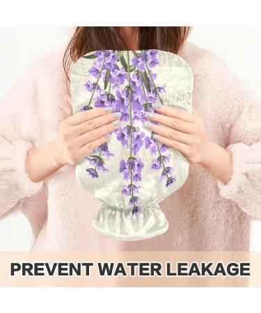 NAANLE Vintage Lavender Hot Water Bottle with Cover | 1L Heat Bottle for Back Pain Relief & Cold Therapy | International Shipping Available - Buy Online on GoSupps.com