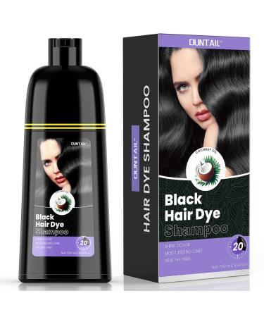 Hair Dye Shampoo 3 in 1 Black 17.6 Fl Oz - Gentle Formula for Gray Coverage Hair Color Shampoo with Herbal Ingredients