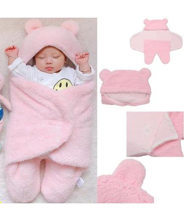 TYXHXTF Baby Hooded Swaddle Sleeping Bag | Newborn Plush Wrap Blanket for Boys and Girls | Fleece Receiving Blanket for 0-3 Months | Baby Clothes - Buy Online on GoSupps.com