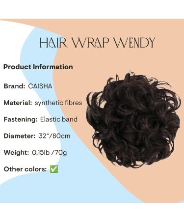 CAISHA XXL Dark Brown Messy Bun Hairpiece for Bridal Updo Hairstyle | Voluminous Curly Scrunchy HW7 - Buy Online on GoSupps.com