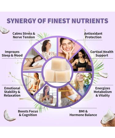 Cortisol Gummies for Women - Cortisol Supplements with Magnesium Glycinate, Ashwagandha, L-Theanine, Vitamin B Complex for Relaxation, Sleep, Calm Mood & Focus - Vegan, Sugar Free Coconut Flavor Coconut 60 Count (Pack of 1) - Buy Online on GoSupps.com