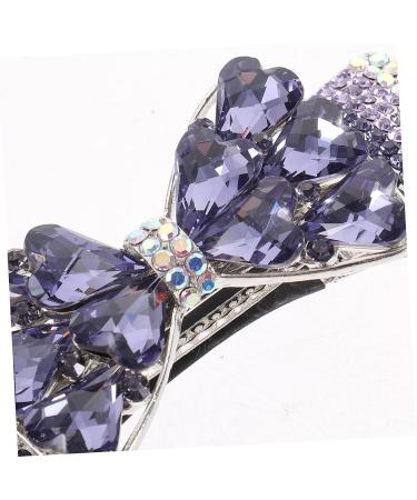 DOITOOL Purple Crystal Hairpin for Women on Back of Head Bridesmaid Hair Clip Hairpins Glitter Hairpin Hair Decoration Hair up Spring Clip Decorate Hair Accessories Miss Top Clip Metal - Buy Online on GoSupps.com