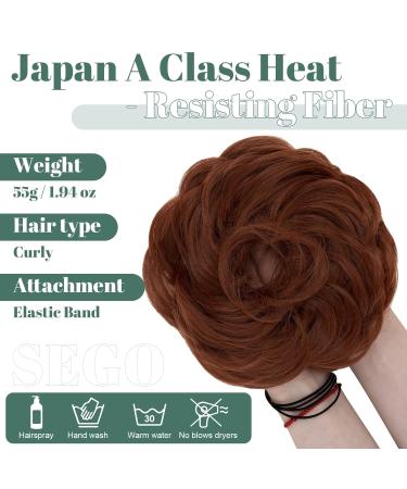 SEGO Auburn Large Bun Hairpiece with Elastic Band - Hair Tie & Extensions for Women - Ponytail Braid (55g) - Buy Online on GoSupps.com