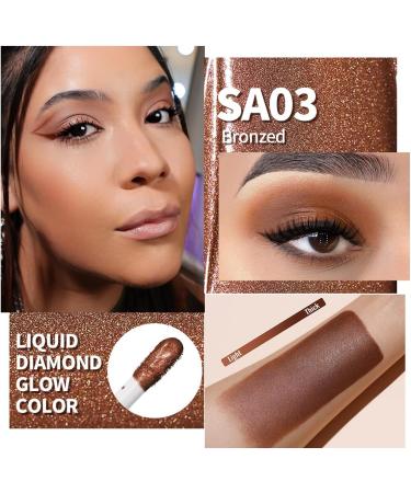 Oulac Liquid Eyeshadow Satin Finish - Multi-Use Brown Eyeshadow & Cream Bronzer | Blendable Smooth Eye Make-up Crease-Resistant Non-Greasy Vegan Cruelty-Free Bronze (SA03) - Buy Online on GoSupps.com