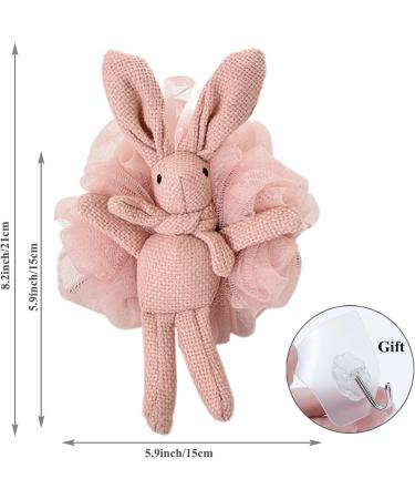 Shop Bath Sponge Shower Loofah Set - Kids Pink & White Rabbit Sponges for Travel & Bathing - Buy Online on GoSupps.com