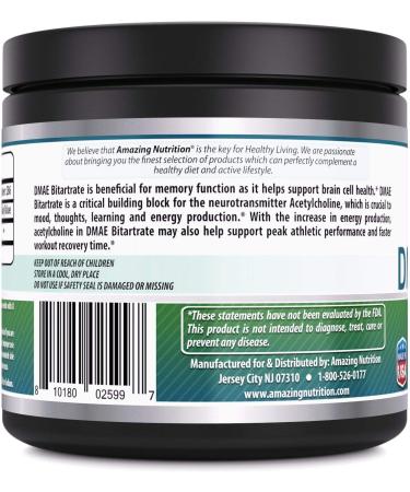 Buy Amazing Formula DMAE Bitartrate Powder - 100g Supplement | 286 Servings | Non-GMO & Gluten-Free | Made in USA - International Shipping Available - Buy Online on GoSupps.com