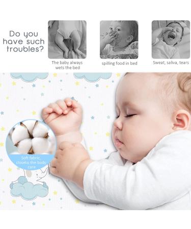 Hocaies 100% Cotton Stroller Mattress Cover & Clamping Sheet for Baby - Fits 78x36cm/80x40cm Moses Baskets | Elephant Design - Buy Online on GoSupps.com