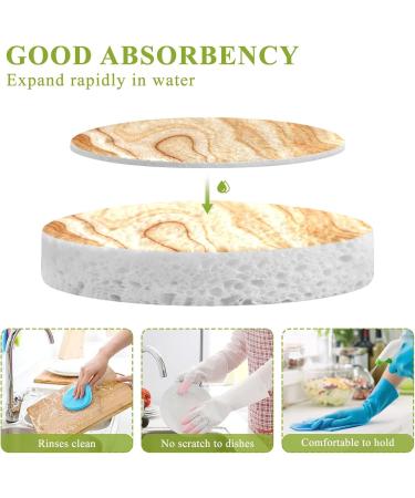 3-Pack Cleaning Kitchen Sponges Oval White Gray Marble Kitchen Cellulose Dishwashing Wood Pulp Cotton - Buy Online on GoSupps.com