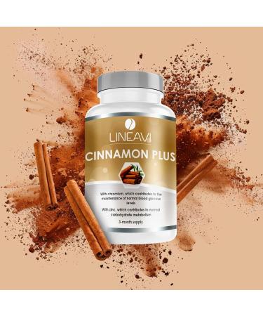 Lineavi Cinnamon Plus - High-Dose 400mg Cinnamon 7mg Zinc & 100 g Chrome Supports Blood Sugar Metabolism & Weight Loss Made in Germany - 180 Capsules (3-Month Supply) - Buy Online on GoSupps.com