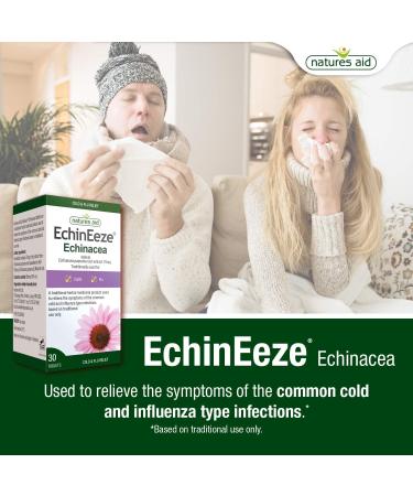 Natures Aid EchinEeze Echinacea 90 Count Vegan - Relief of Cold Symptoms - Buy Online on GoSupps.com