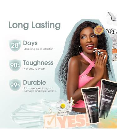 ROSALIND Clear Poly Nail Gel 30ML 2PCS - Acrylic Builder Gel for Nail Extensions - Buy Online on GoSupps.com