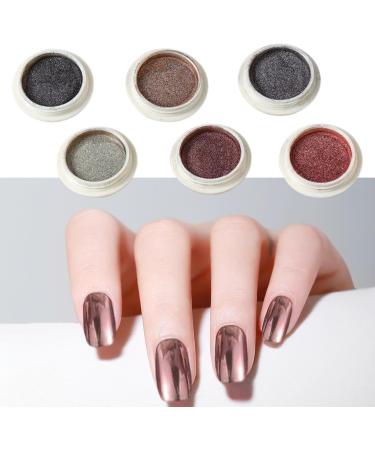 Nail Chrome Powder Set chrome pour ongles - 6 couleurs paillettes pigment pigment pour les paillettes - Poudre de pigment clou pour petite amie pouse amie s ur fille 04 D - Buy Online on GoSupps.com