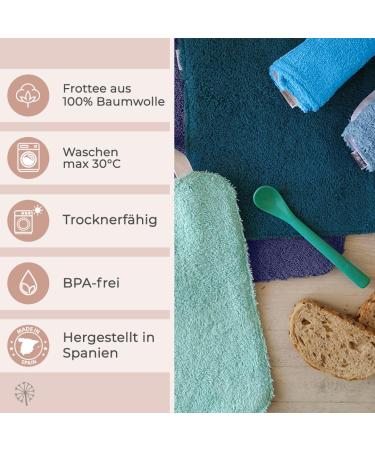 Mimuselina Pack x5 Large Baby Bibs - Waterproof Absorbent & Autonomy Focused - Made in Europe - Buy Online on GoSupps.com