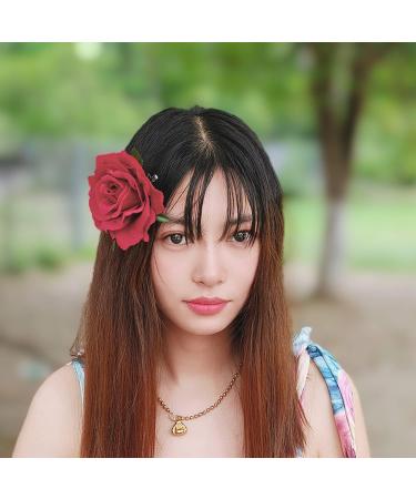 10 Pieces Flower Hair Pins Wedding Rose Flower Hair Pins Hawaiian Flower Hair Pins Wedding Party Decoration Supplies Bridal Headpieces Flower Hairpins for Women - Buy Online on GoSupps.com