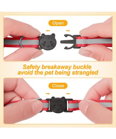 Xiiore 2-Piece Airtag Cat Neck Band with Bell - Reflective GPS Nylon Collar & Safety Buckle - Orange & Red - Buy Online on GoSupps.com