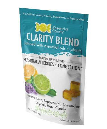 Organic Clarity Blend Hard Candy - Seasonal Allergy Relief - Lemon Lime Peppermint Lavender - 24 Count Pack - Gluten-Free, Non-GMO, Vegan - Buy Online on GoSupps.com